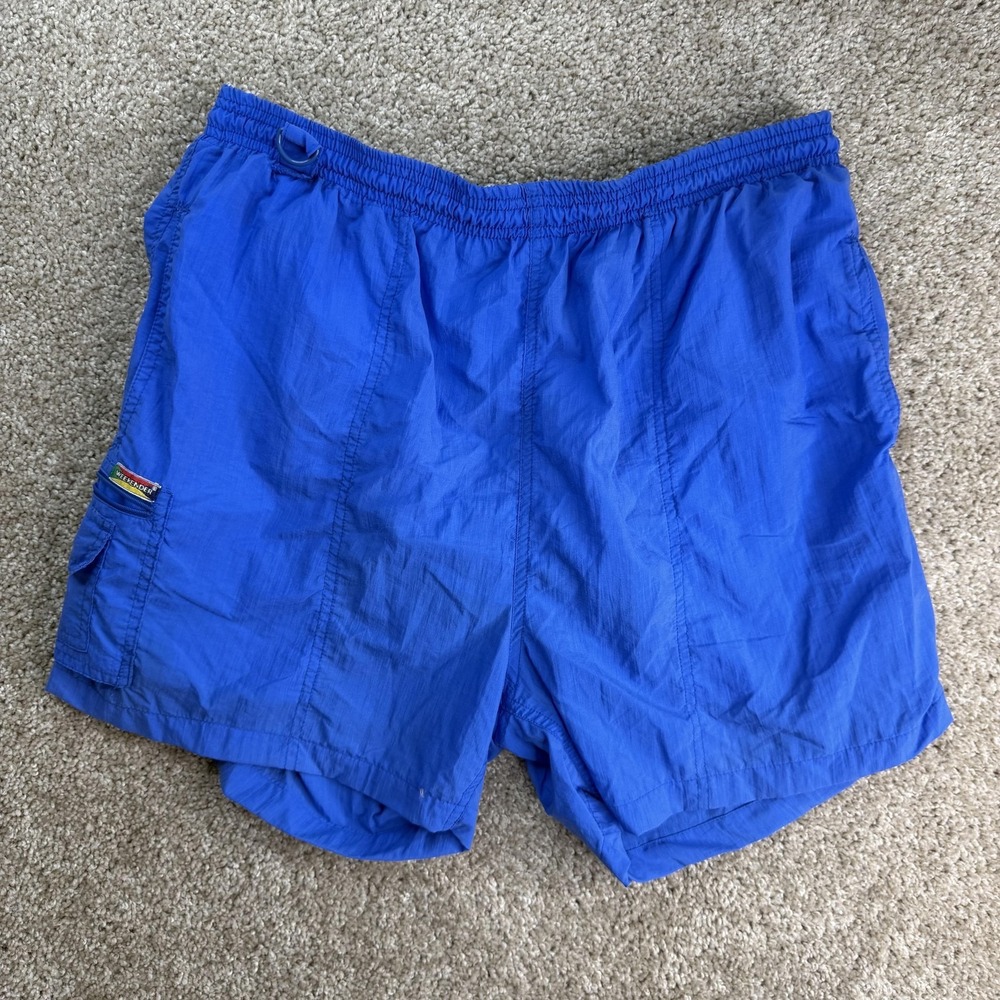 Vintage Weekender Swim Shorts Mens Large Blue Mesh Lined Elastic Waist Trunks